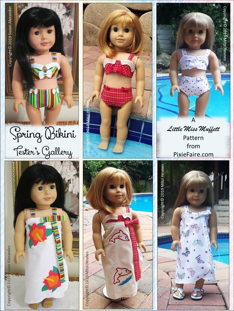 Little Miss Muffett 18 Inch Modern Spring Bikini 18" Doll Clothes Pattern Pixie Faire