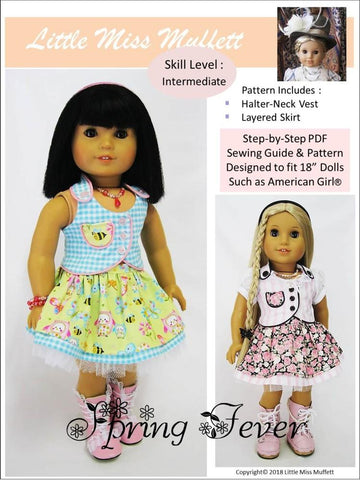 Little Miss Muffett 18 Inch Modern Spring Fever 18" Doll Clothes Pattern Pixie Faire