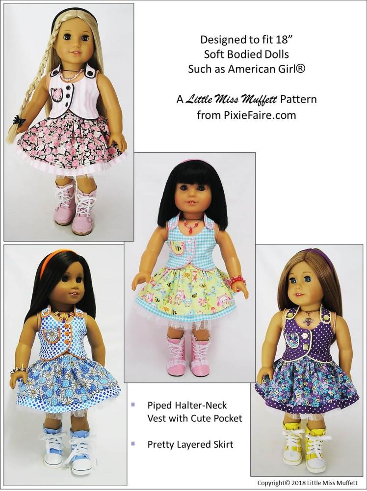 Little Miss Muffett 18 Inch Modern Spring Fever 18" Doll Clothes Pattern Pixie Faire