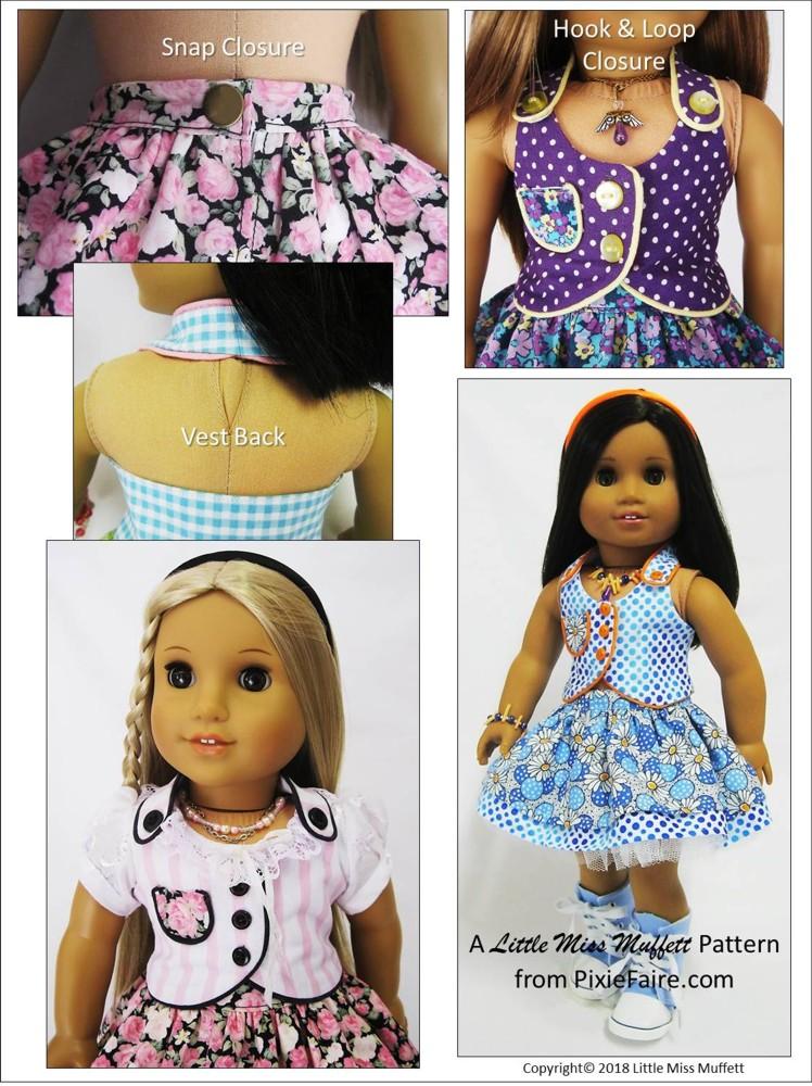 Little Miss Muffett 18 Inch Modern Spring Fever 18" Doll Clothes Pattern Pixie Faire