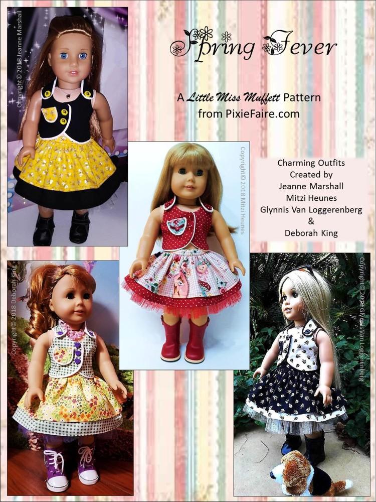 Little Miss Muffett 18 Inch Modern Spring Fever 18" Doll Clothes Pattern Pixie Faire
