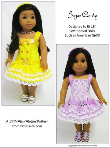 Little Miss Muffett 18 Inch Modern Sugar Candy 18" Doll Clothes Pattern Pixie Faire