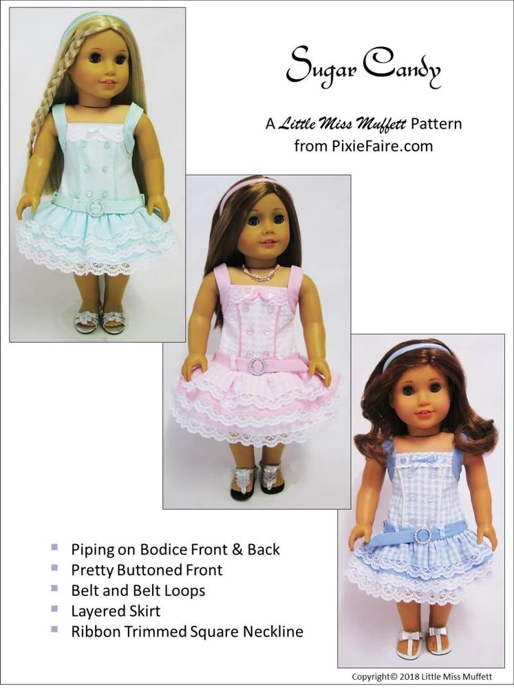 Little Miss Muffett 18 Inch Modern Sugar Candy 18" Doll Clothes Pattern Pixie Faire