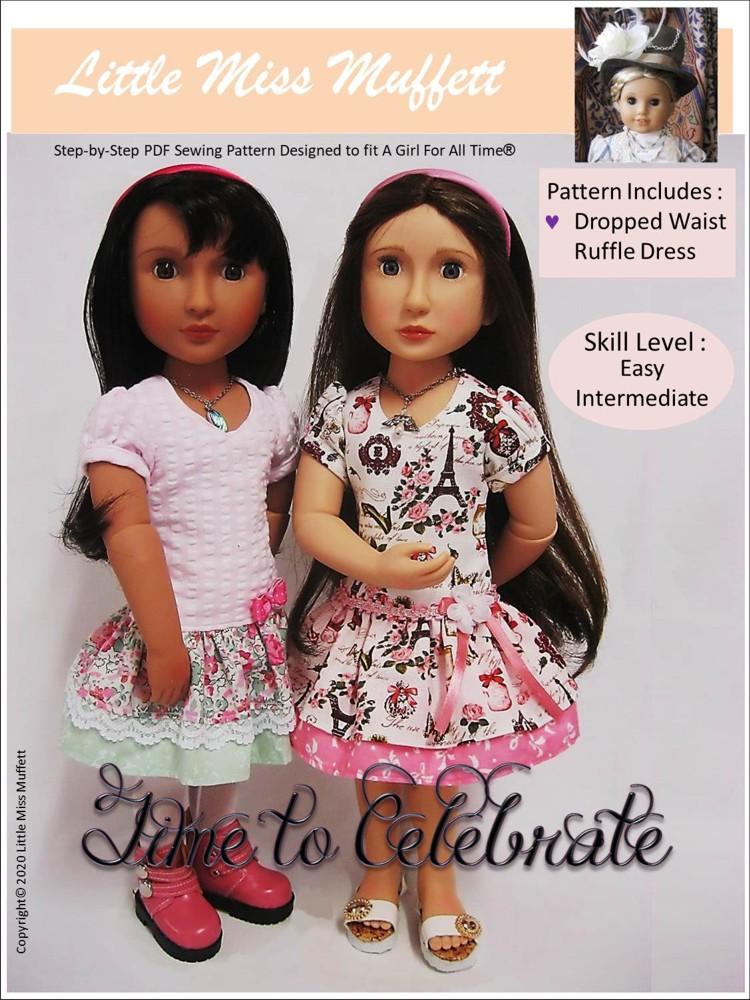 Little Miss Muffett A Girl For All Time Time To Celebrate Pattern for AGAT Dolls Pixie Faire