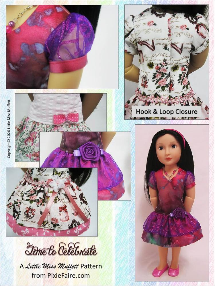 Little Miss Muffett A Girl For All Time Time To Celebrate Pattern for AGAT Dolls Pixie Faire