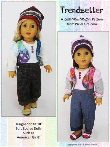 Little Miss Muffett 18 Inch Modern Trendsetter Jumpsuit 18" Doll Clothes Pattern Pixie Faire