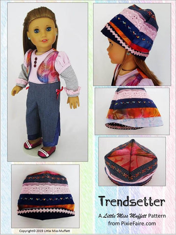 Little Miss Muffett 18 Inch Modern Trendsetter Jumpsuit 18" Doll Clothes Pattern Pixie Faire
