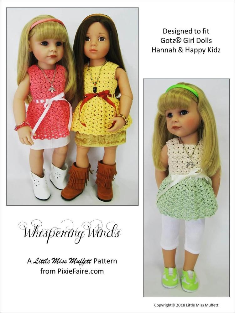 Little Miss Muffett Gotz 19" Whispering Winds Crochet Pattern for 19" Gotz Dolls Pixie Faire