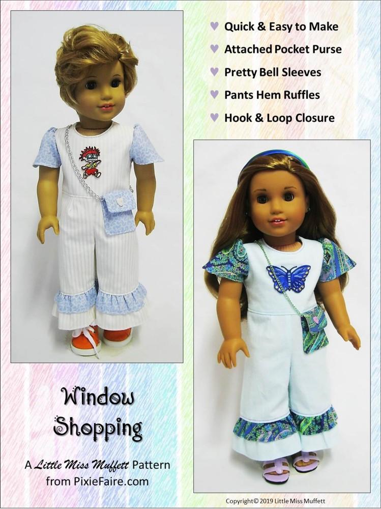 Little Miss Muffett 18 Inch Modern Window Shopping 18" Doll Clothes Pattern Pixie Faire