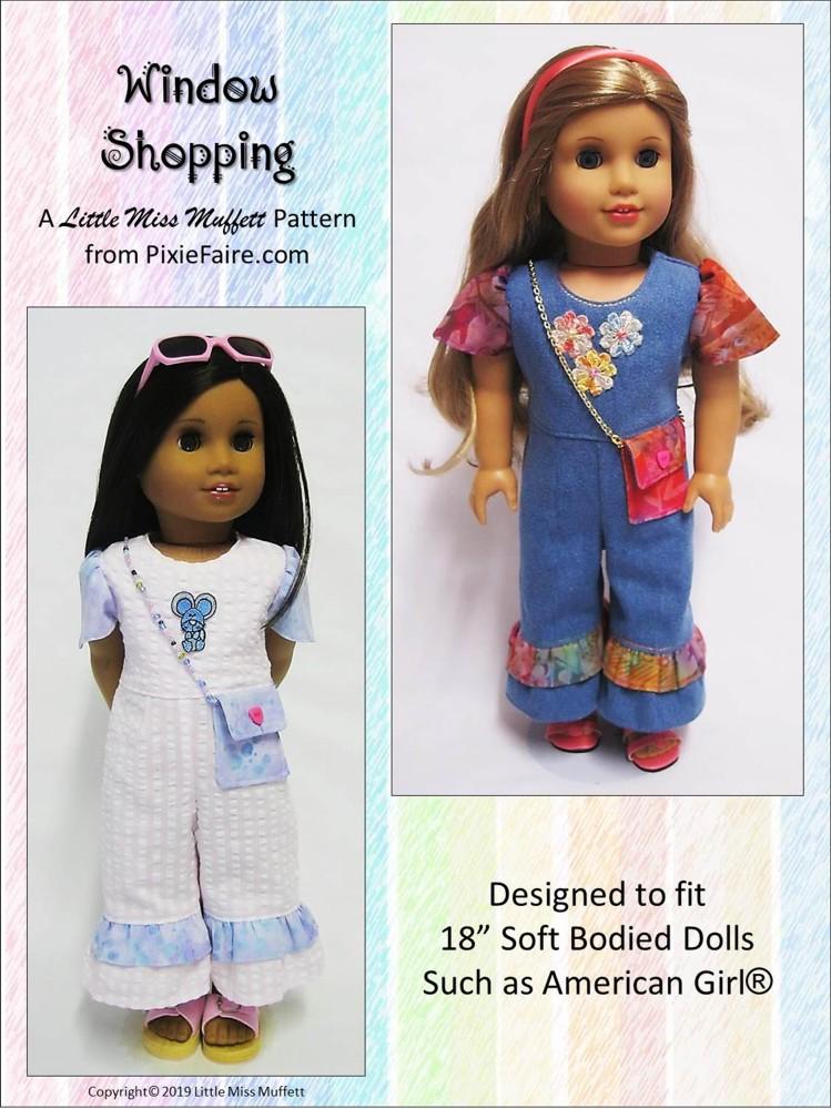 Little Miss Muffett 18 Inch Modern Window Shopping 18" Doll Clothes Pattern Pixie Faire