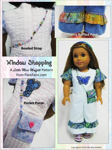 Little Miss Muffett 18 Inch Modern Window Shopping 18" Doll Clothes Pattern Pixie Faire
