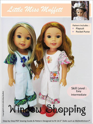 Little Miss Muffett WellieWishers Window Shopping 14.5" Doll Clothes Pattern Pixie Faire