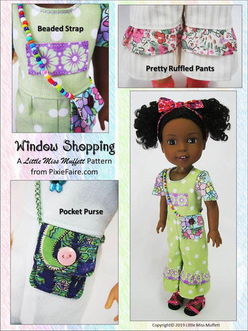 Little Miss Muffett WellieWishers Window Shopping 14.5" Doll Clothes Pattern Pixie Faire