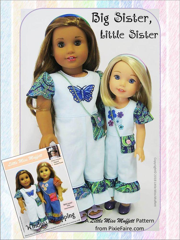 Little Miss Muffett WellieWishers Window Shopping 14.5" Doll Clothes Pattern Pixie Faire