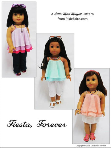 Little Miss Muffett 18 Inch Modern Fiesta, Forever 18" Doll Clothes Pattern Pixie Faire