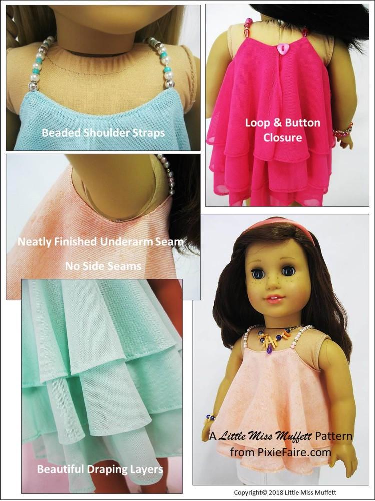 Little Miss Muffett Fiesta, Forever Doll Clothes Pattern 18 inch American  Girl Dolls