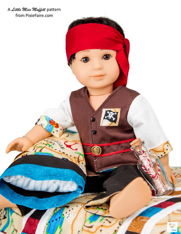 Little Miss Muffett 18 Inch Boy Doll Mr. Sandman 18" Doll Clothes Pattern Pixie Faire