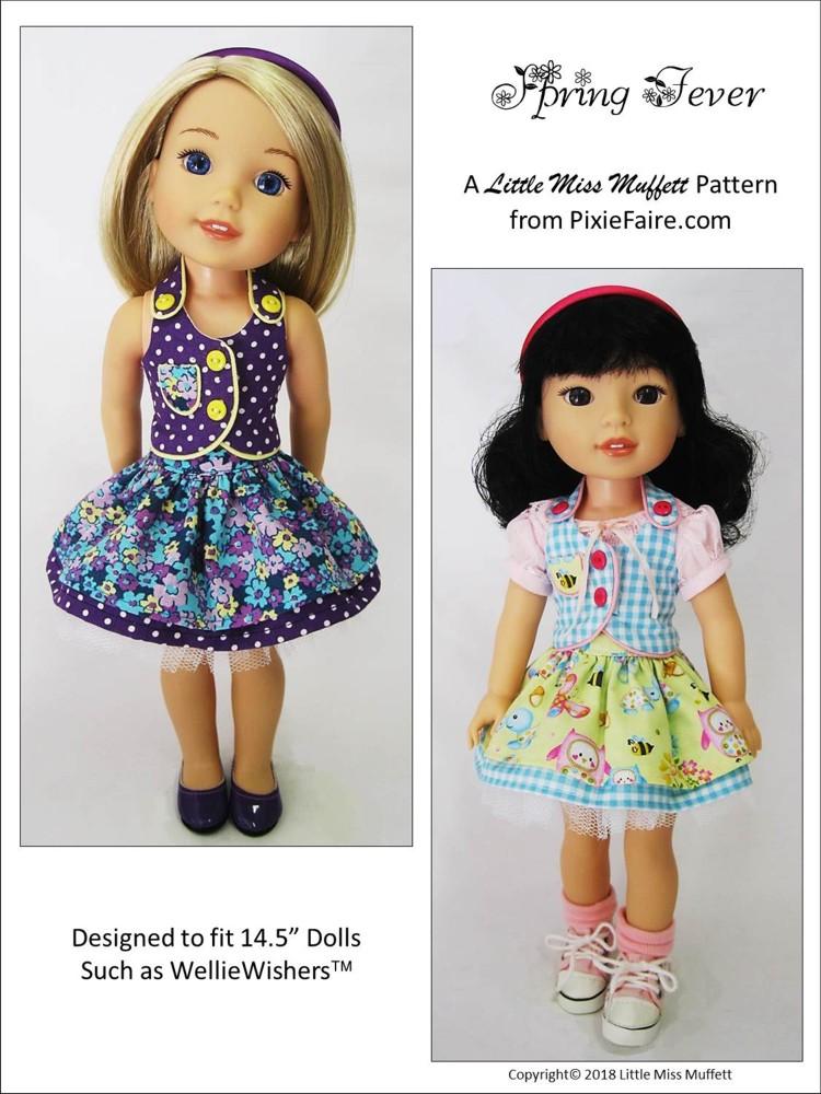 Little Miss Muffett WellieWishers Spring Fever 14.5" Doll Clothes Pattern Pixie Faire