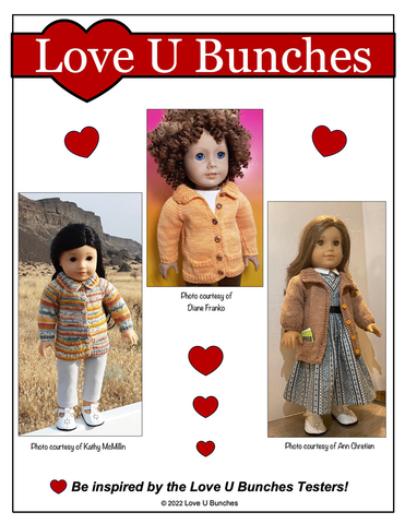 Love U Bunches Knitting Library Sweater Doll Clothes Knitting Pattern For 18 Inch Dolls Pixie Faire