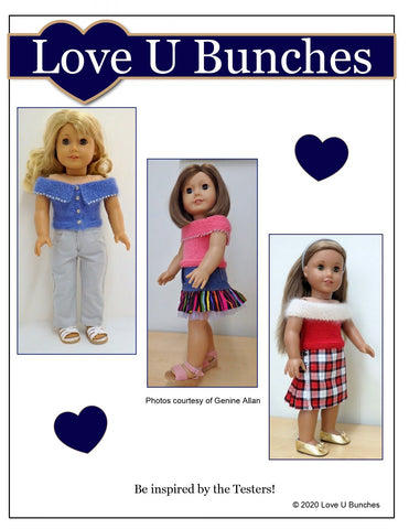 Love U Bunches Knitting Beaded Beauty Doll Clothes Knitting Pattern for 18 Inch Dolls Pixie Faire