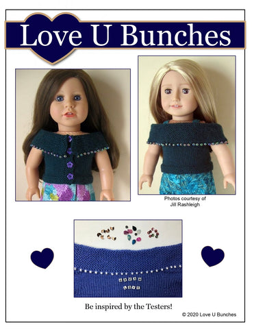 Love U Bunches Knitting Beaded Beauty Doll Clothes Knitting Pattern for 18 Inch Dolls Pixie Faire