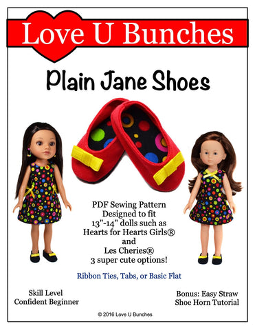 Love U Bunches H4H/Les Cheries Plain Jane Shoes for Les Cheries and Hearts For Hearts Girls Dolls Pixie Faire