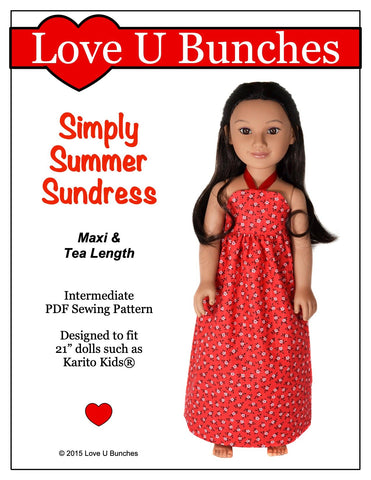 Love U Bunches Karito Kids Simply Summer Sundress Pattern for 21" Karito Kids Dolls Pixie Faire