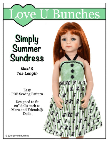 Love U Bunches Maru and Friends Simply Summer Sundress Pattern for Maru and Friends Dolls Pixie Faire