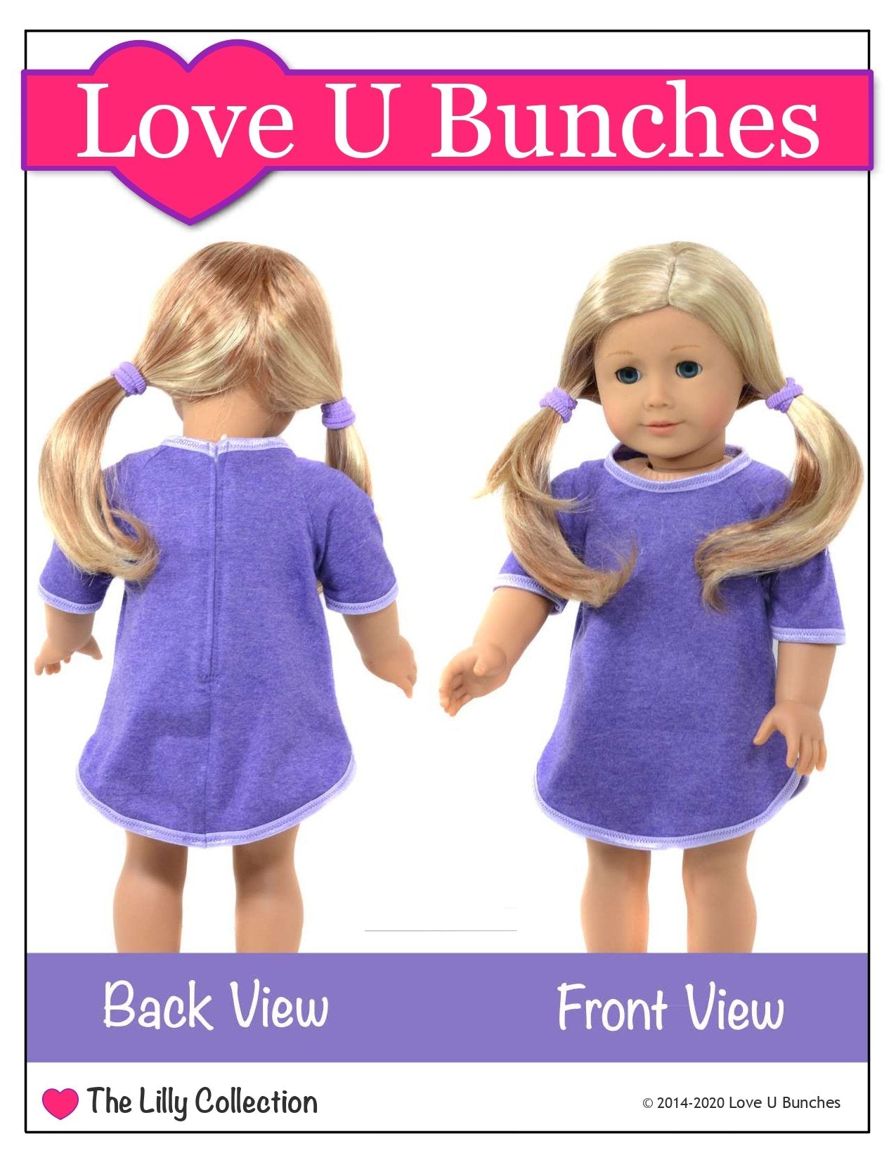 Love U Bunches 18 Inch Modern Me & My Blankie 18" Doll Clothes Pattern Pixie Faire