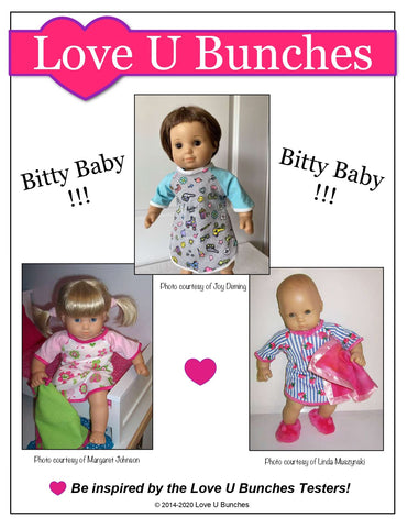 Love U Bunches 18 Inch Modern Me & My Blankie 18" Doll Clothes Pattern Pixie Faire