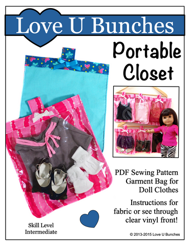 Love U Bunches 18 Inch Modern The Portable Closet for 18" Dolls Pixie Faire