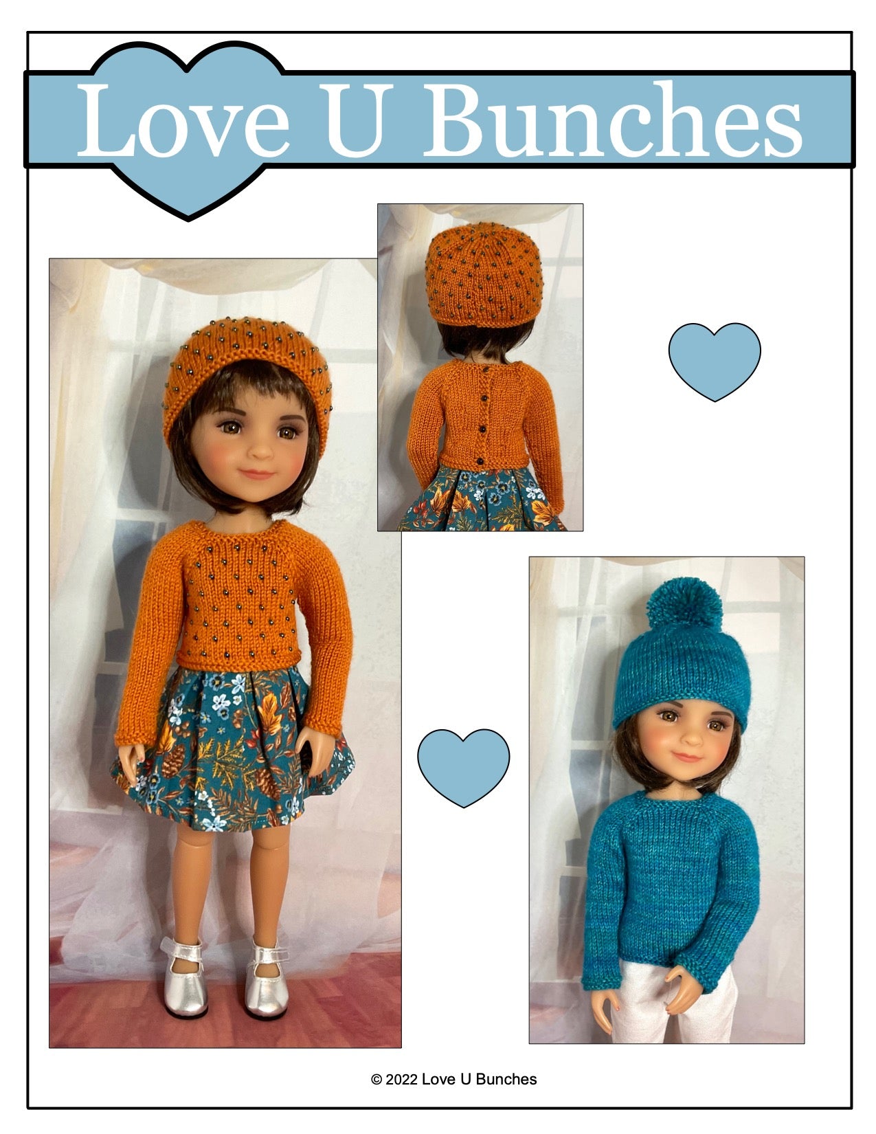 Love U Bunches Knitting Let it Snow! Knitting Pattern For 15" Ruby Red Fashion Friends Dolls Pixie Faire