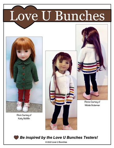 Love U Bunches Knitting Library Sweater Doll Clothes Knitting Pattern For Ruby Red Fashion Friends Dolls Pixie Faire