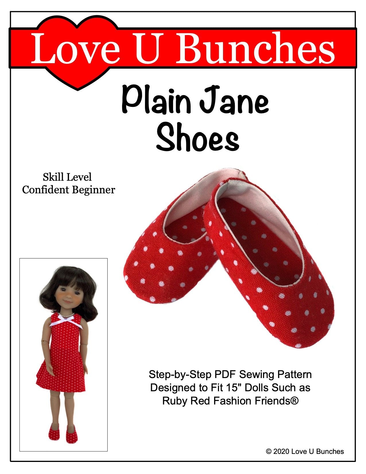 Love U Bunches Ruby Red Fashion Friends Plain Jane Shoes for Ruby Red Fashion Friends Dolls Pixie Faire