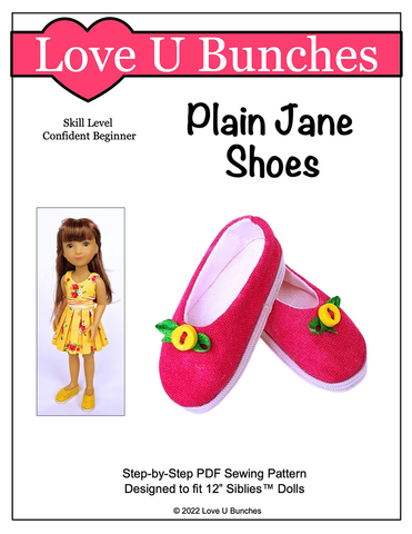 Love U Bunches Siblies Plain Jane Shoes for 12" Siblies Dolls Pixie Faire