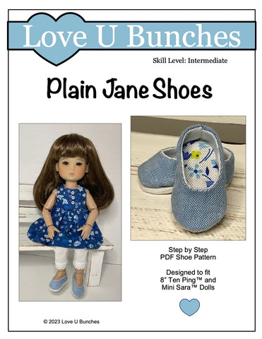 Love U Bunches 8" BJD Plain Jane Shoes for 8" BJD Dolls - Ten Ping™, Mini Sara™ Pixie Faire