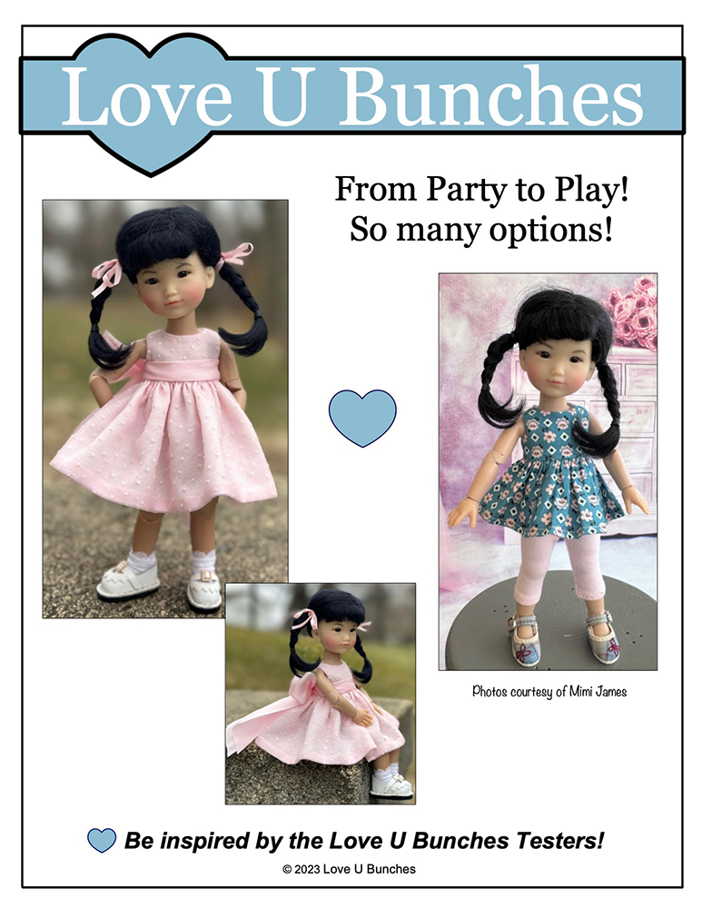 Love U Bunches 8" BJD Summer Dress for 8 Inch BJD such as Ten Ping and Mini Sara Pixie Faire