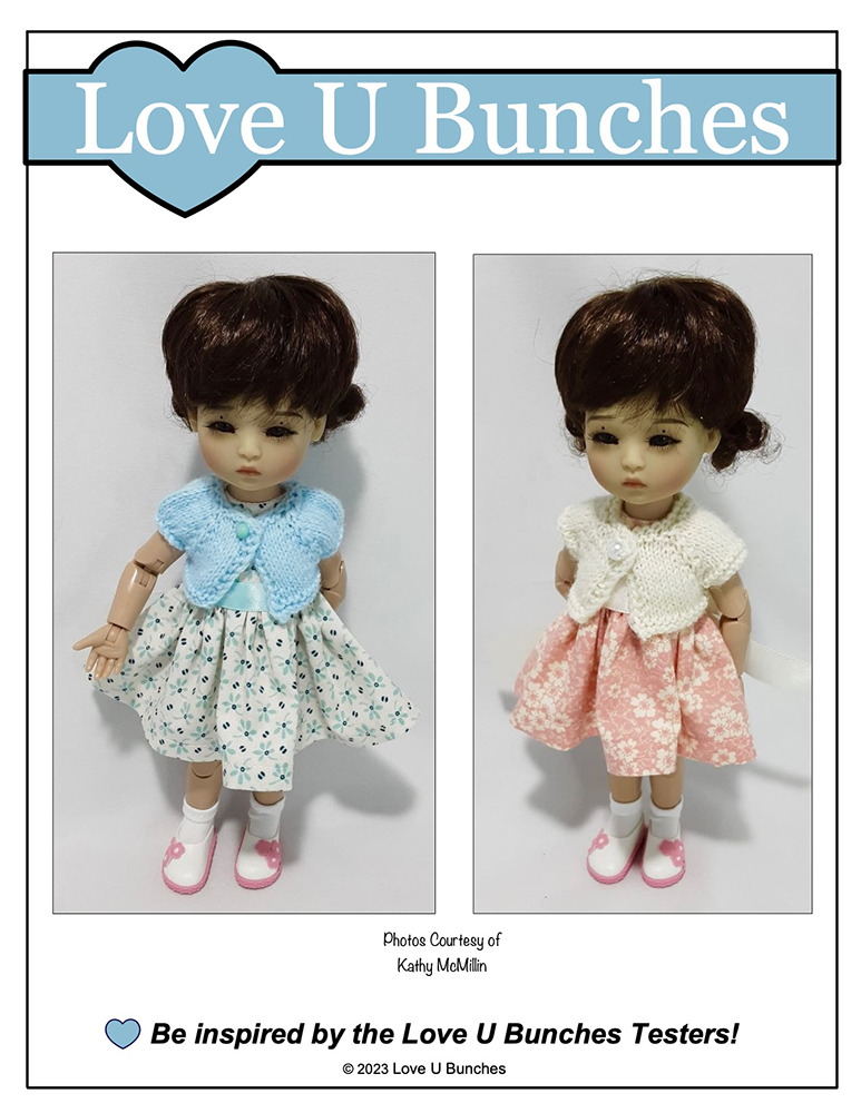 Love U Bunches 8" BJD Summer Sweaters Knitting Pattern for 8 Inch BJD such as Ten Ping and Mini Sara Pixie Faire