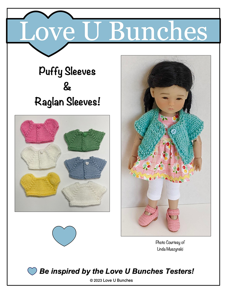 Love U Bunches 8" BJD Summer Sweaters Knitting Pattern for 8 Inch BJD such as Ten Ping and Mini Sara Pixie Faire