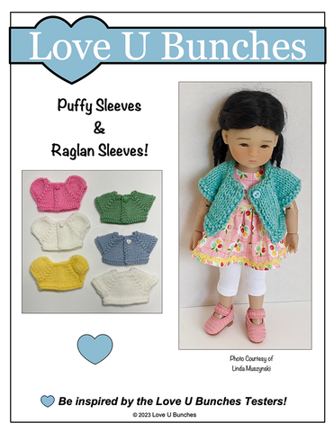 Love U Bunches 8" BJD Summer Sweaters Knitting Pattern for 8 Inch BJD such as Ten Ping and Mini Sara Pixie Faire