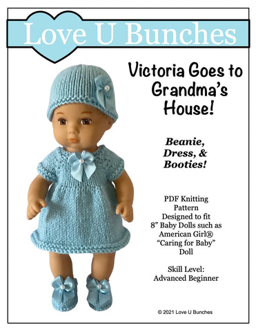 Love U Bunches 8" Baby Dolls Victoria Goes to Grandma's House Knitting Pattern for 8 inch Baby Dolls Pixie Faire
