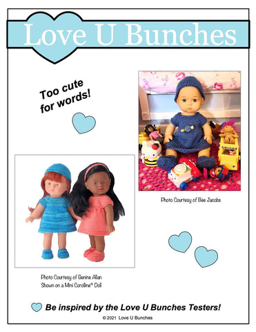 Love U Bunches 8" Baby Dolls Victoria Goes to Grandma's House Knitting Pattern for 8 inch Baby Dolls Pixie Faire