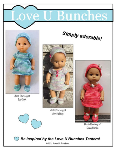Love U Bunches 8" Baby Dolls Victoria Goes to Grandma's House Knitting Pattern for 8 inch Baby Dolls Pixie Faire