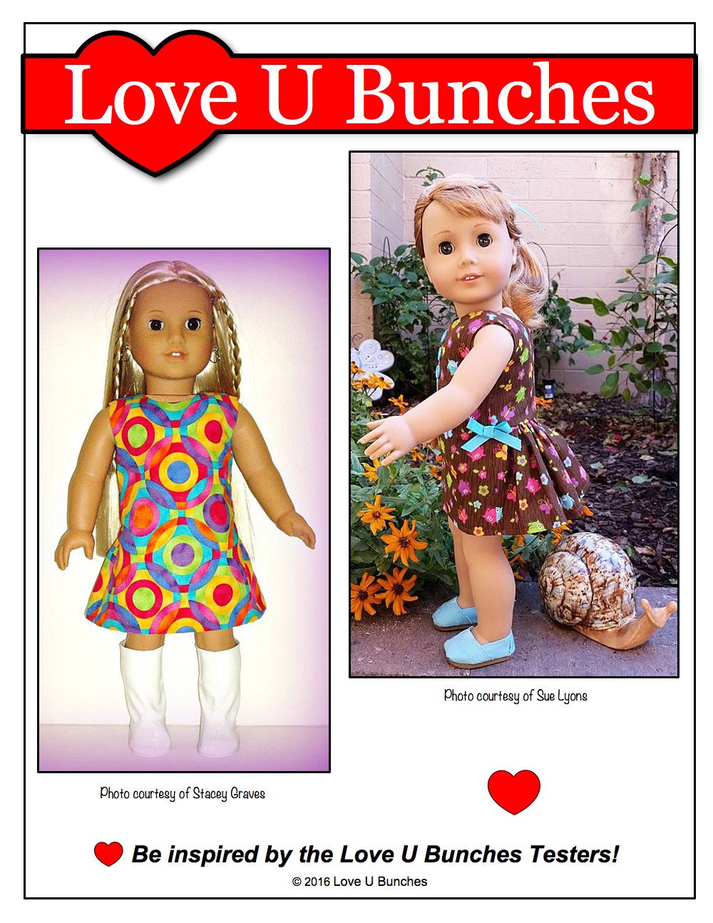 Love U Bunches 18 Inch Modern Polka Dot Party Dress 18" Doll Clothes Pixie Faire