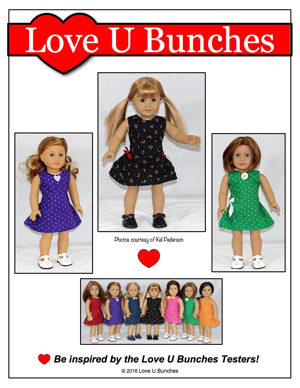 Love U Bunches 18 Inch Modern Polka Dot Party Dress 18" Doll Clothes Pixie Faire