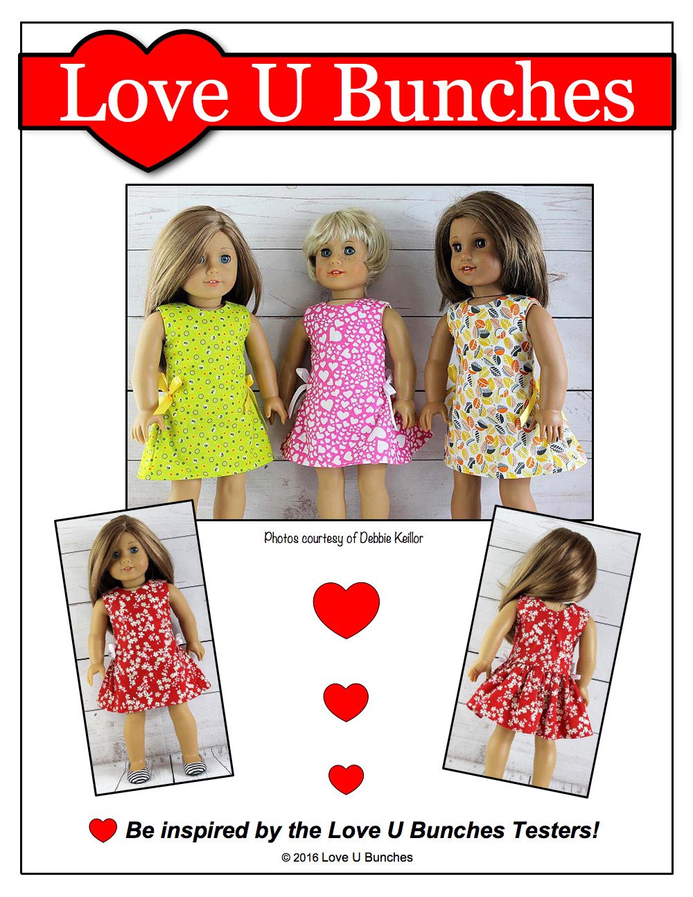 Love U Bunches 18 Inch Modern Polka Dot Party Dress 18" Doll Clothes Pixie Faire