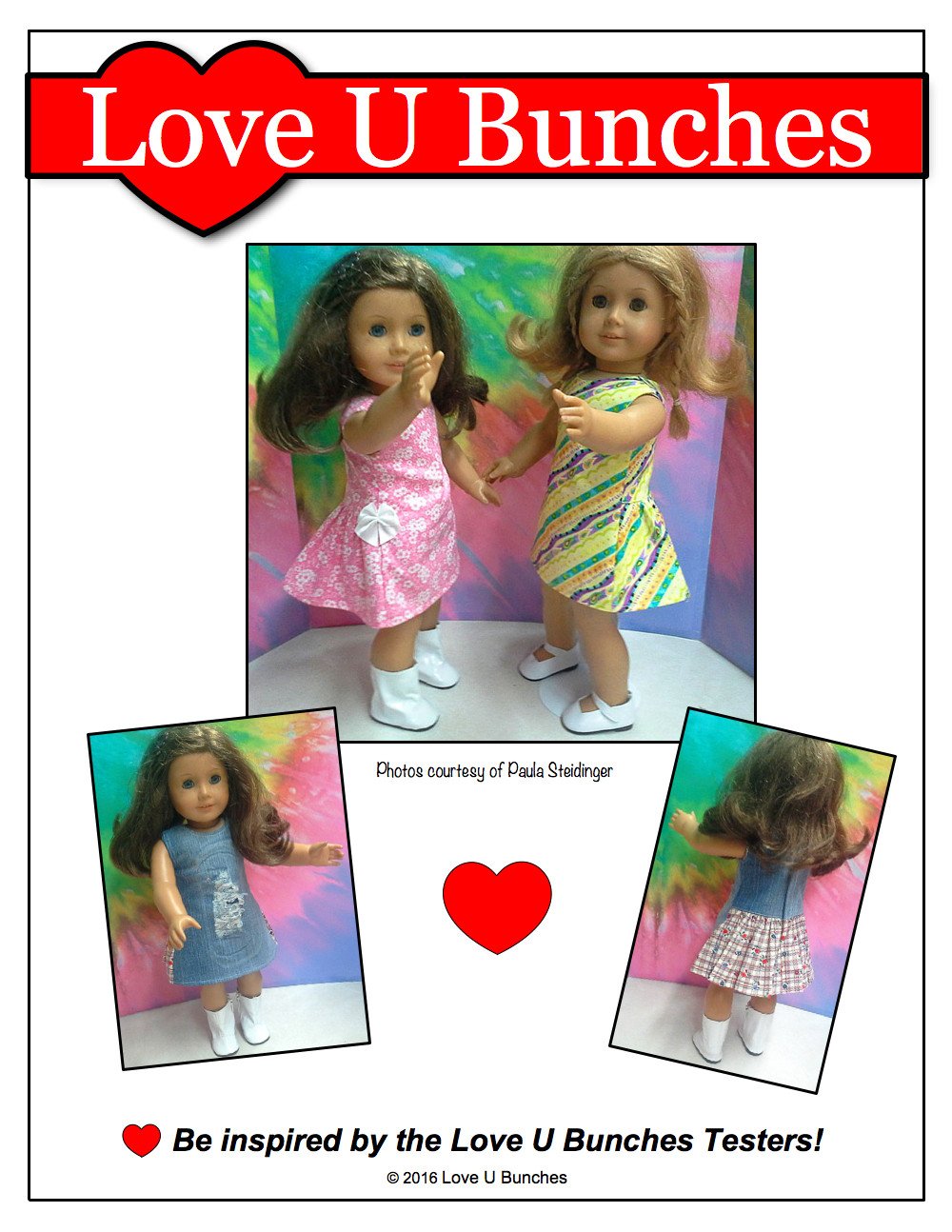 Love U Bunches 18 Inch Modern Polka Dot Party Dress 18" Doll Clothes Pixie Faire