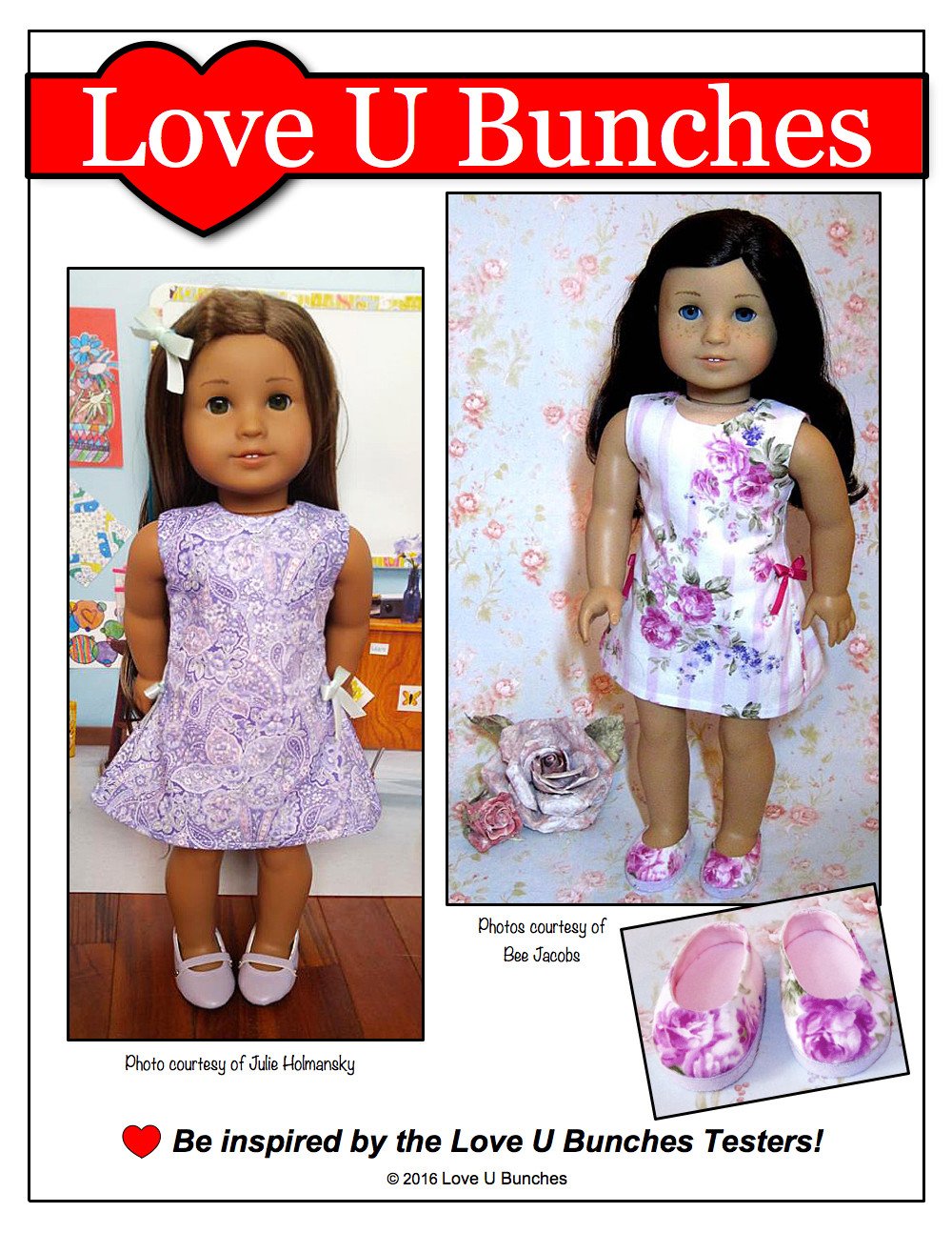 Love U Bunches 18 Inch Modern Polka Dot Party Dress 18" Doll Clothes Pixie Faire