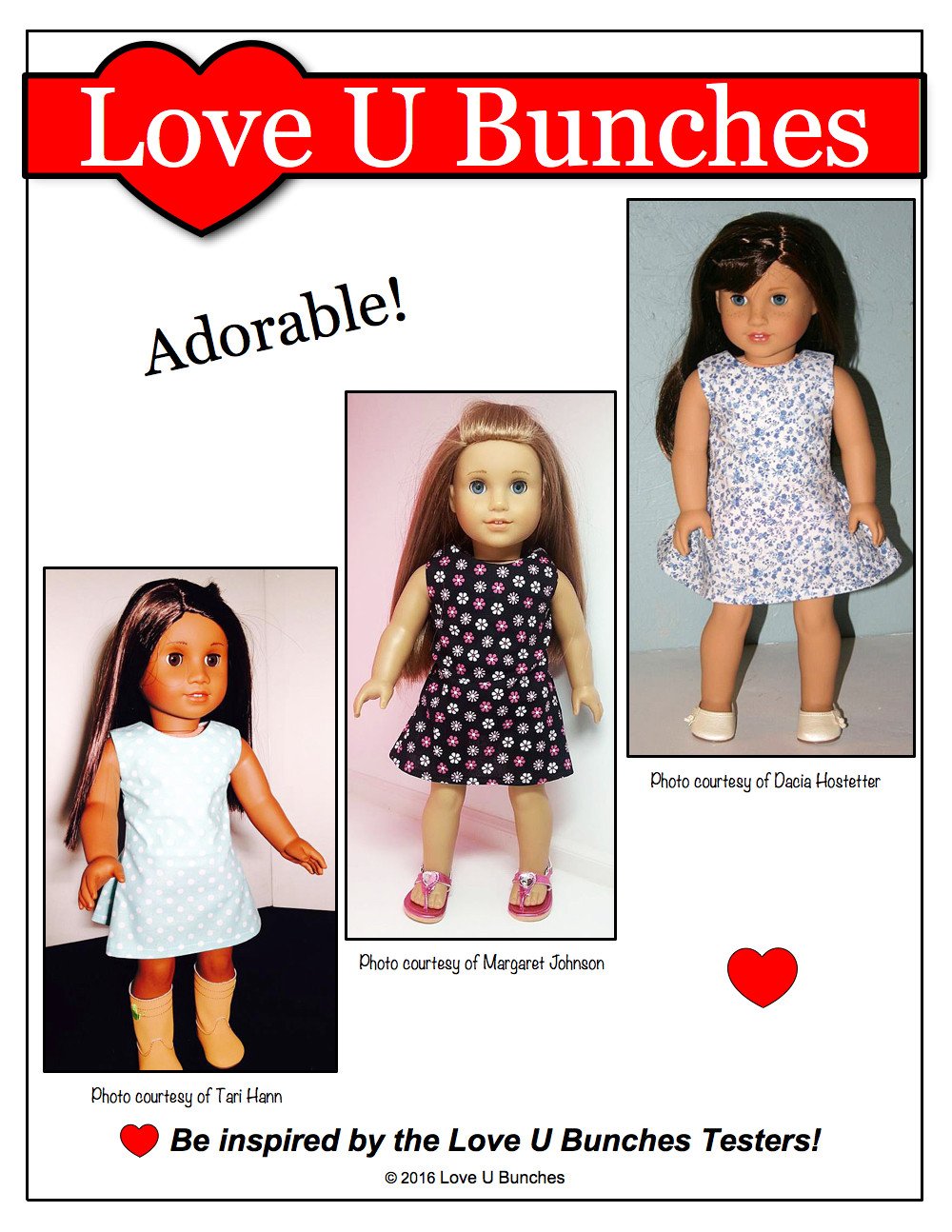 Love U Bunches 18 Inch Modern Polka Dot Party Dress 18" Doll Clothes Pixie Faire