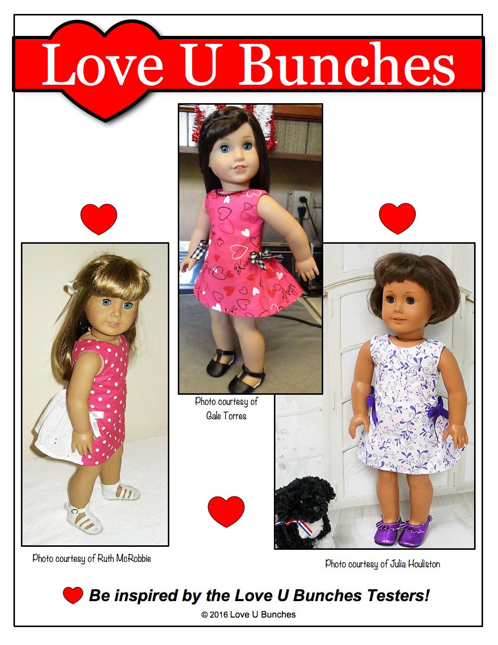 Love U Bunches 18 Inch Modern Polka Dot Party Dress 18" Doll Clothes Pixie Faire
